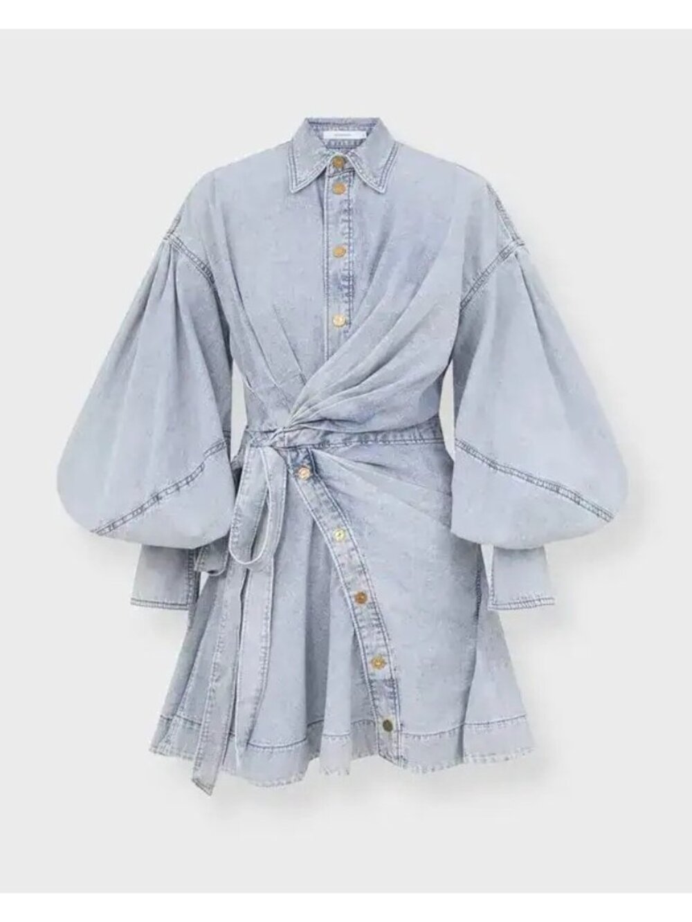 Zimmermann Rebellion Denim Wrap Mini dress size AU 2/ US 8 - Picture 12 of 12